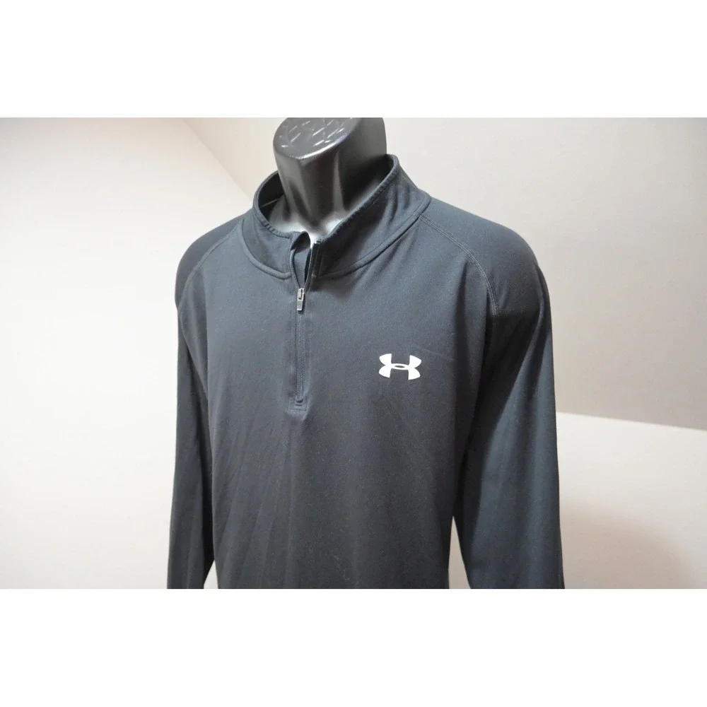 Under Armour Pullover Jacket Mens 3XL Black HeatGear 1/4 Zip Long Sleeve